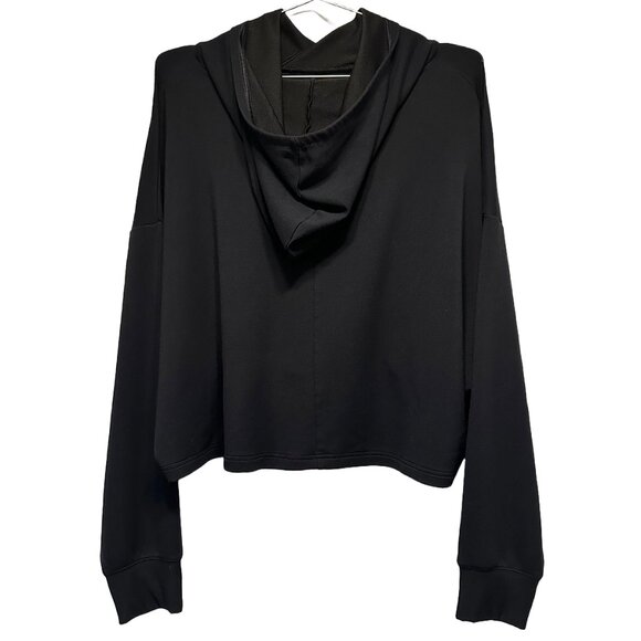 CROPPED ATHLETIC HOODIE - brand unkown - EUC - XL - black - athleisure lounge - Picture 4 of 7